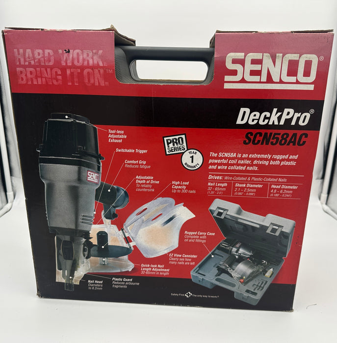SENCO 32- 65mm COIL AIR NAIL GUN SCN58AC DECKPRO