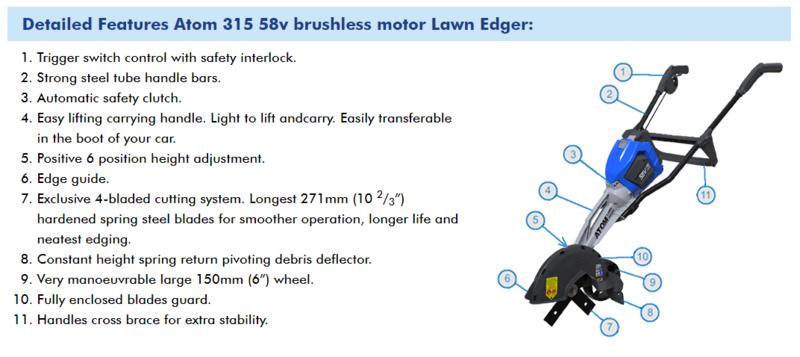 Atom 58V Domestic Battery Edger Kit 5.0Ah